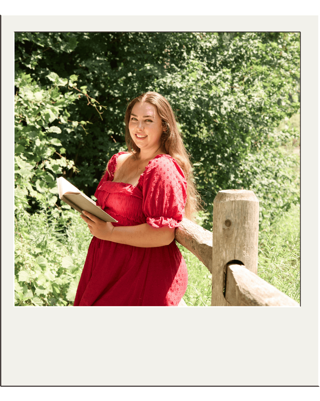 Elser reading outdoors