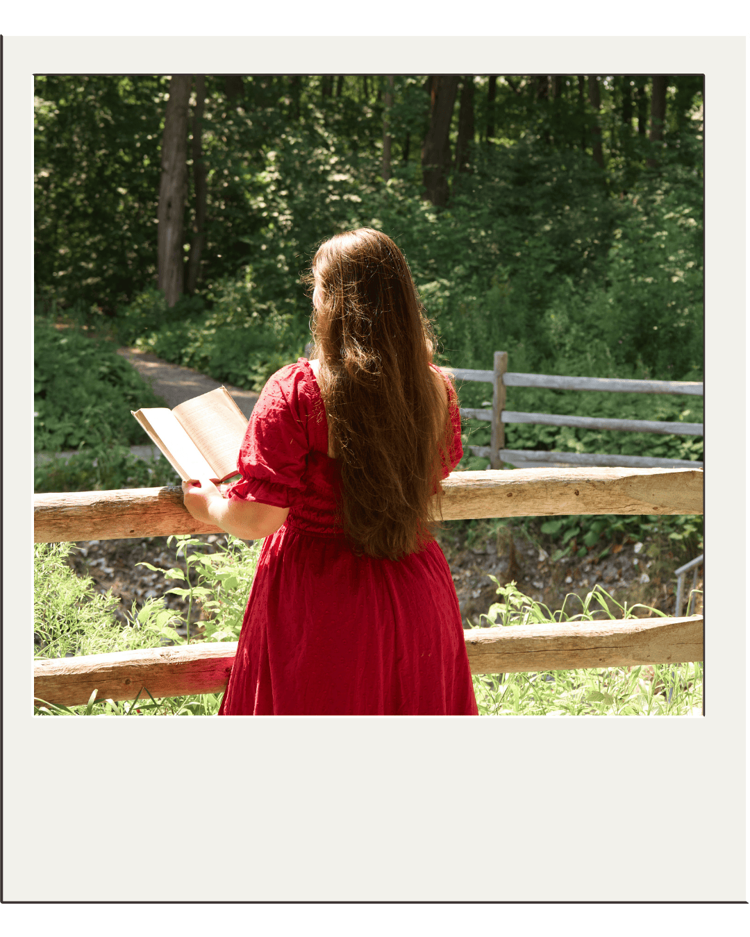Elser reading in the great outdoors